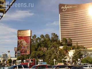 Concave LED screen at hotel “Wynn” in Las Vegas